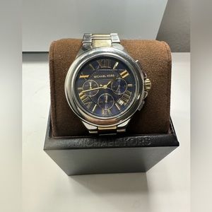 Michael Kors Two Tone Blue Dial Camille Watch